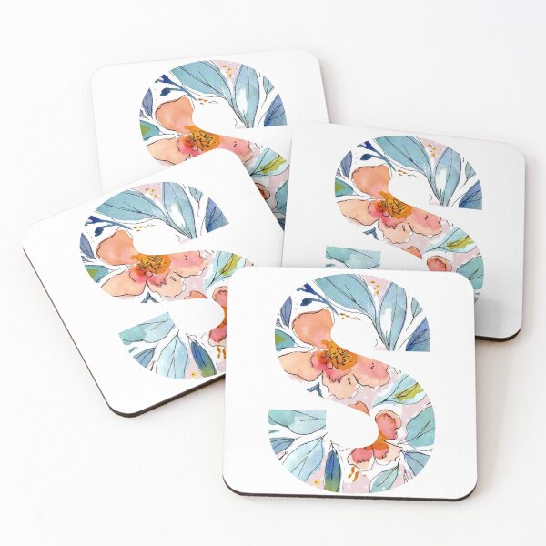 Item preview, Letra S - Acuarela Floral y Lunares designed and sold by vicnat.