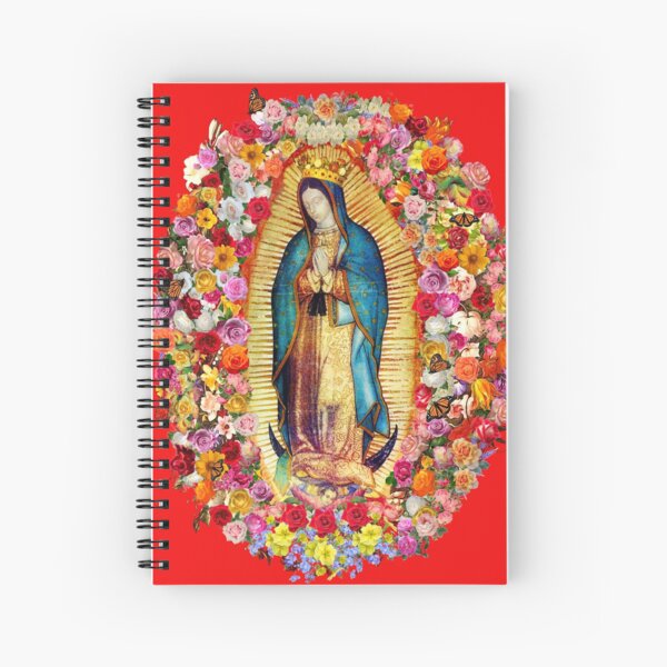 Our Lady Of Guadalupe Mexican Virgin Mary Saint Mexico Catholic Mask Spiral Notebook By