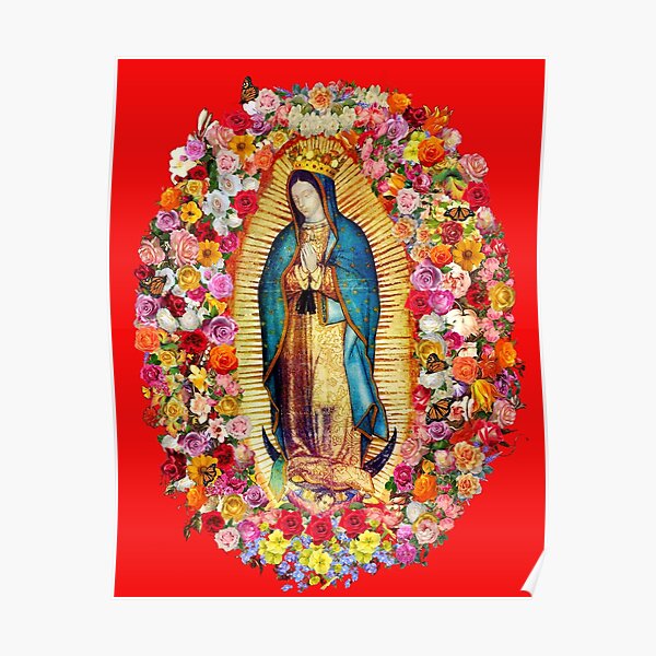 brandless Poster su Tela Madonna di Guadalupe Poster Virgin Mary Catholic Poster 50 × 70 Cm Senza Cornice 