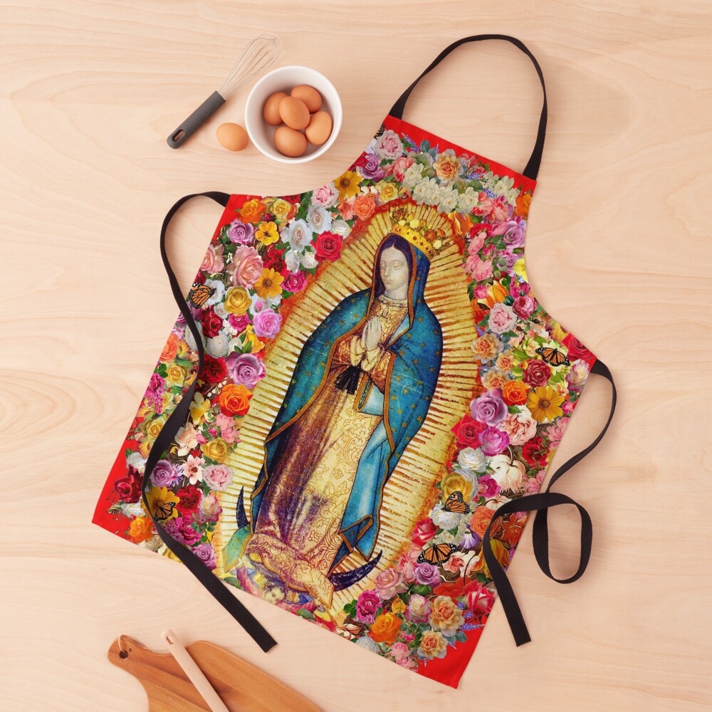 Our Lady of Guadalupe Mexican Virgin Mary Saint Mexico Catholic Mask Apron