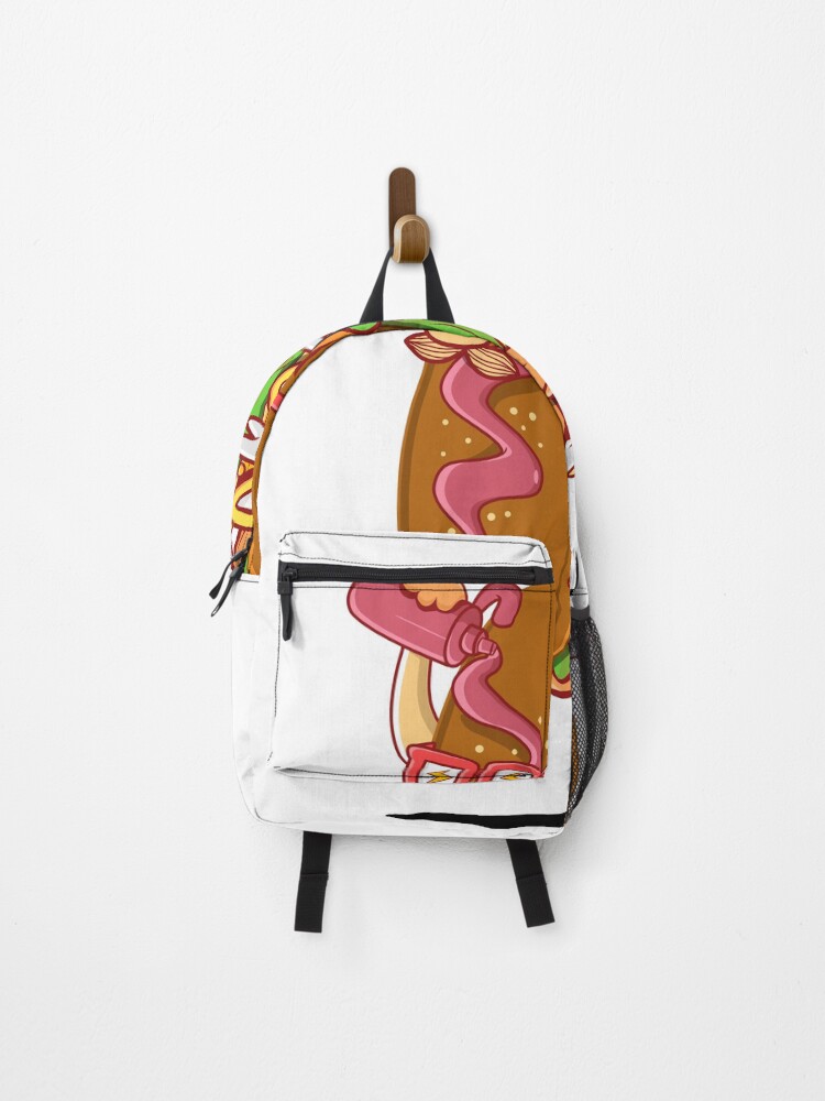 Thumbnail 1 of 3, Backpack, Hotdog Walk designed and sold by MuloPops.