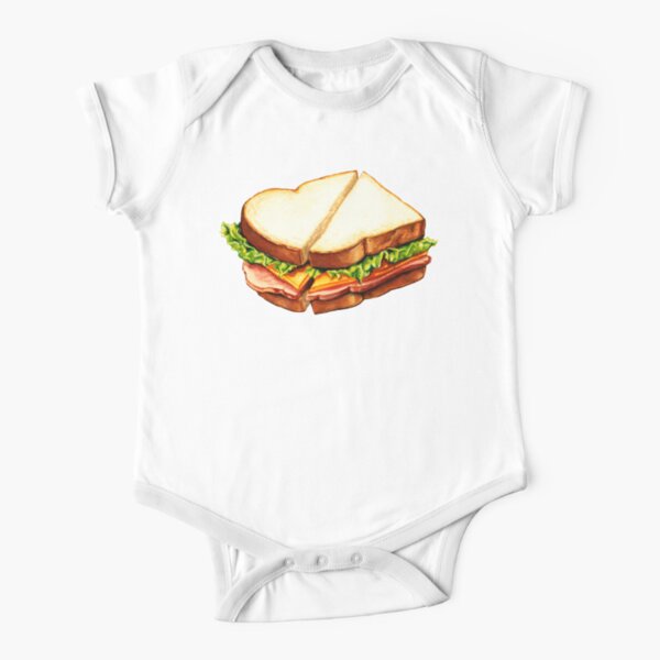 Ham Sandwich Pattern Short Sleeve Baby One-Piece