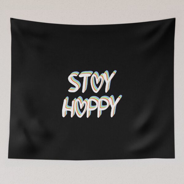 Item preview, Stay Happy Hearts Text Multicolor 1 designed and sold by everything4eva.