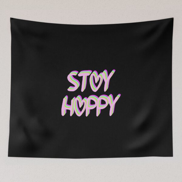 Item preview, Stay Happy Hearts Text Multicolor 8 designed and sold by everything4eva.