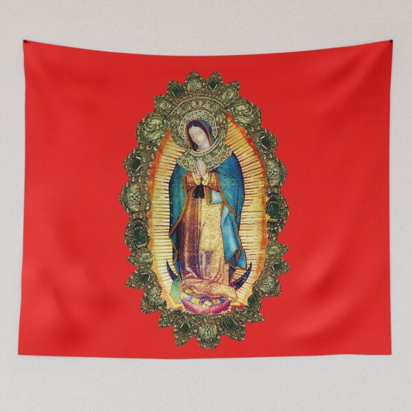Item preview, Our Lady of Guadalupe Mexican Virgin Mary Mexico Angels Tilma Aztec Queen of Heaven designed and sold by hispanicworld.