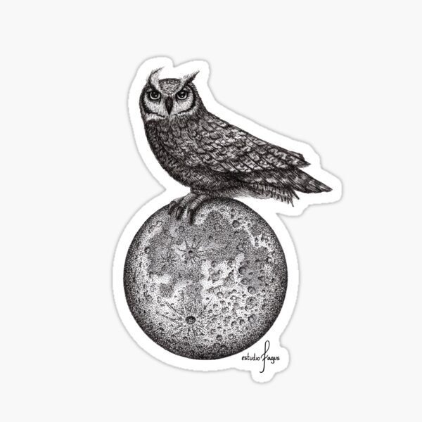 Moon owl Sticker
