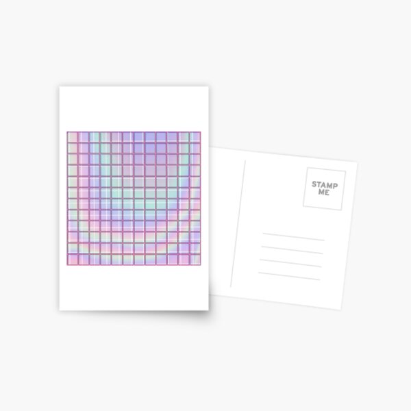 Aesthetic Holographic Grid Postcard