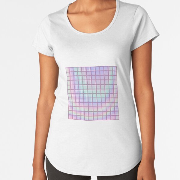 Aesthetic Holographic Grid Premium Scoop T-Shirt