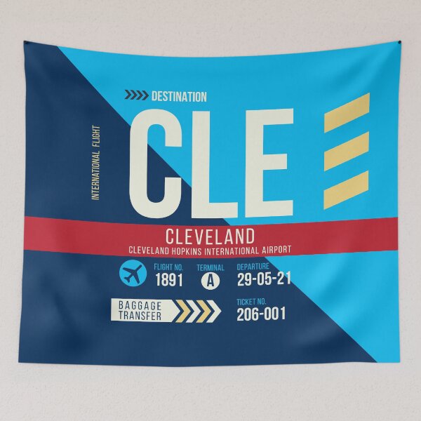 Artikelvorschau, Cleveland (CLE) Flughafencode Gepäckanhänger entworfen und verkauft von SLAG-Creative.