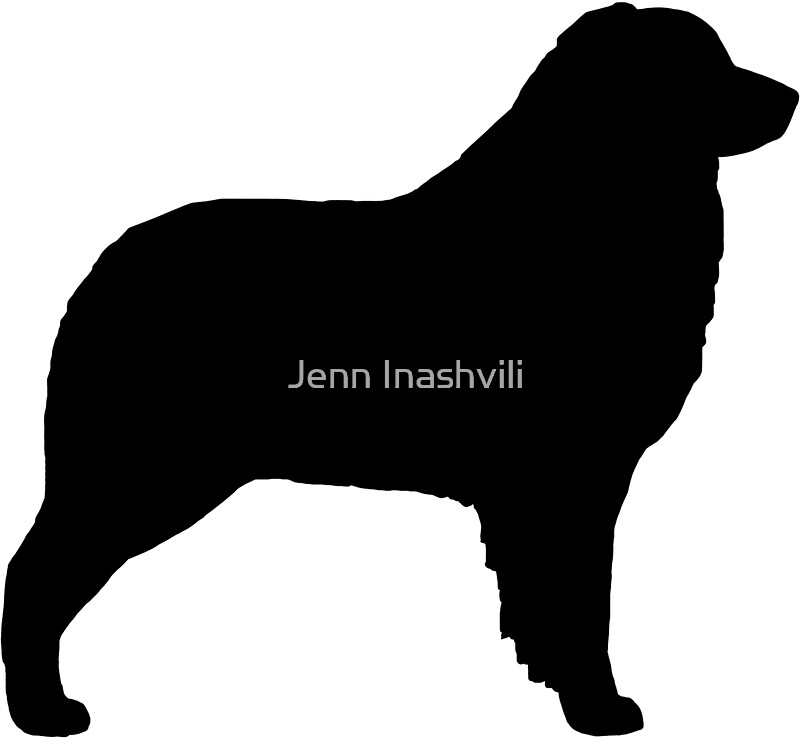 Australian Shepherd Silhouette(s)" Stickers by Jenn Inashvili ...