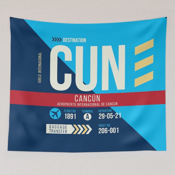 Item preview, Cancun (CUN) Airport Code Baggage Tag designed and sold by SLAG-Creative.