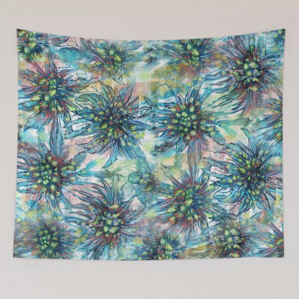 Item preview, Wild turquoise flowers designed and sold by robertaaiello.