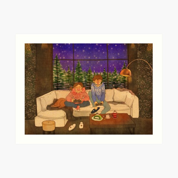 Playing game together Art Print