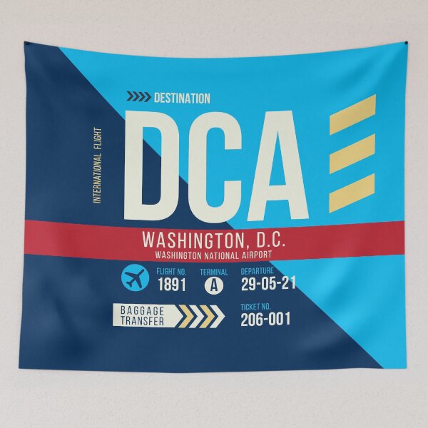 Item preview, Washington, D.C. (DCA) Airport Code Baggage Tag designed and sold by SLAG-Creative.