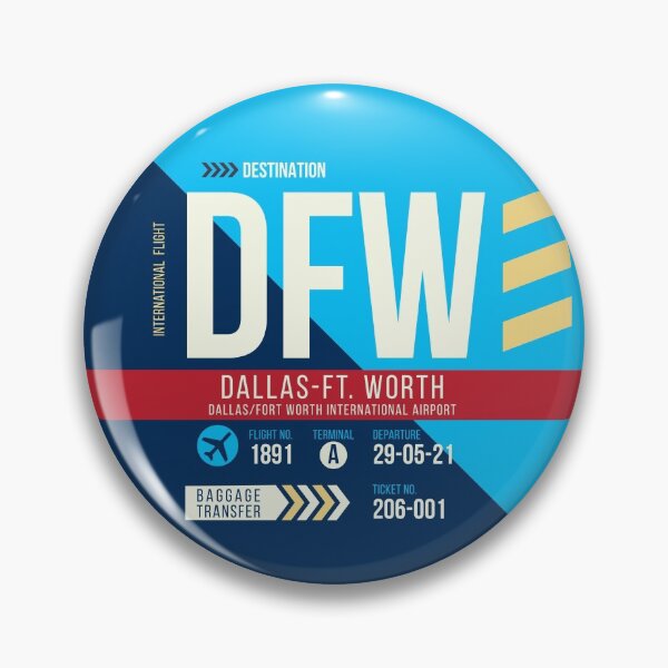 Item preview, Dallas Ft Worth (DFW) Airport Code Baggage Tag designed and sold by SLAG-Creative.
