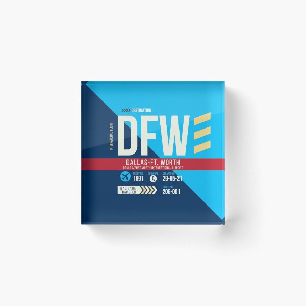 Item preview, Dallas Ft Worth (DFW) Airport Code Baggage Tag designed and sold by SLAG-Creative.
