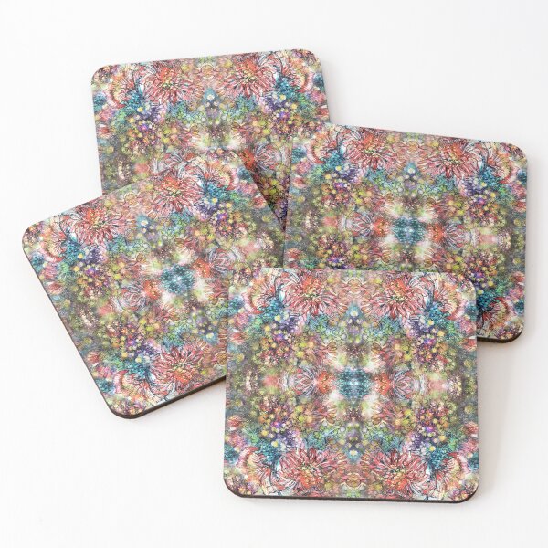 Item preview, Watercolor hand drawn flower kaleidoscope pattern designed and sold by robertaaiello.