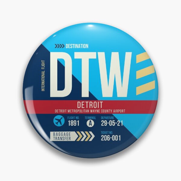 Item preview, Detroit (DTW) Airport Code Baggage Tag designed and sold by SLAG-Creative.