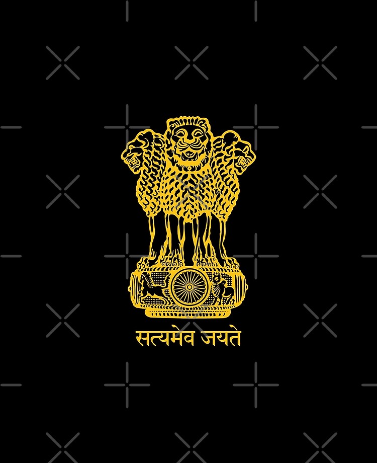 INDIA LION EMBLEM INDIAN FLAG (GOLD)