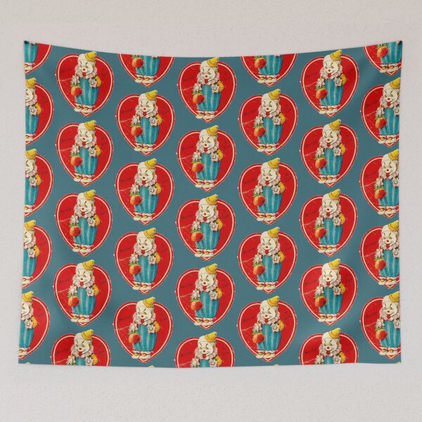 Item preview, Vintage Valentine evil clown designed and sold by Thelittlelord.