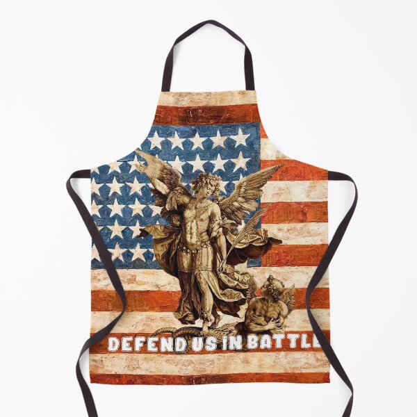 Item preview, St Michael Angel Catholic Saint Archangel USA United States Flag Patriot designed and sold by hispanicworld.