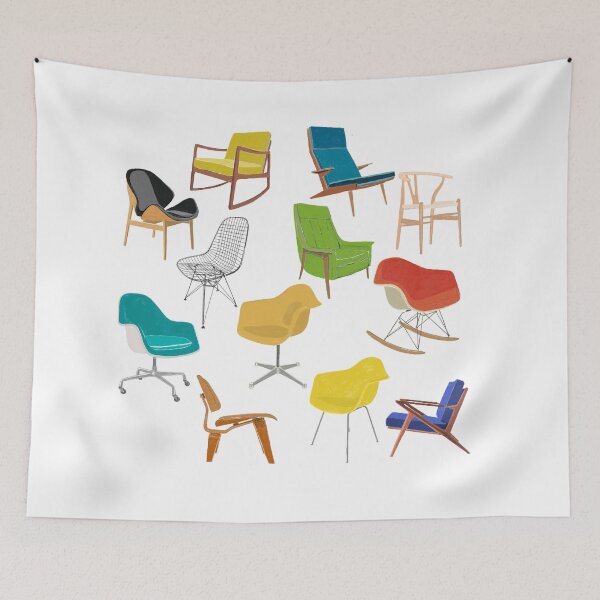 Item preview, midcentury modern chairs designed and sold by urbansketcher.