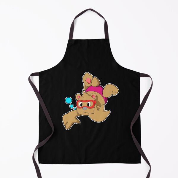 Item preview, Bear at Swimming with Swimming goggles designed and sold by Snabdesign84.