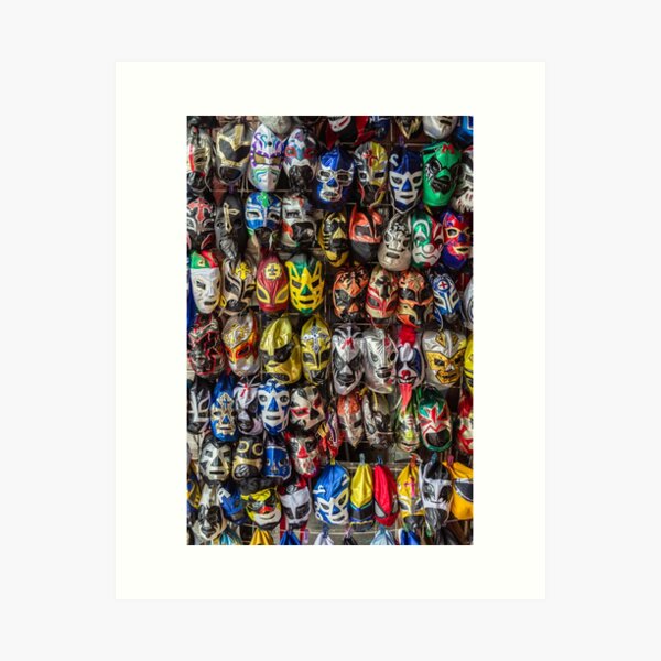 Colorful Mexican Lucha Libre Wrestling Masks Art Print
