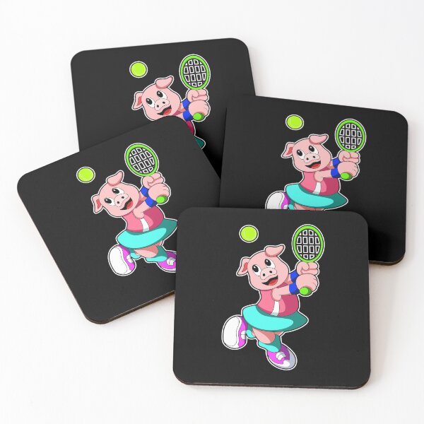 Item preview, Pig at Tennis with Tennis racket & Skirt designed and sold by Snabdesign84.