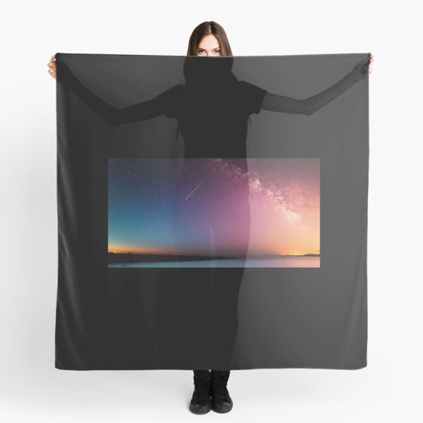 Art Inspired by Nature Art, Illustration, Purple, Sky, Landscape, Stars, beautiful nature Scarf