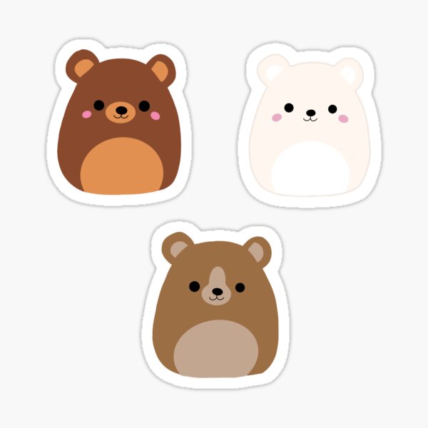 Squishmallow Bears Sticker Pack- Omar, Brooke, Baron Sticker