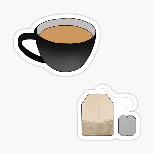 Black Tea Cup Stickers Redbubble