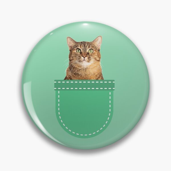 Item preview, Grey Tabby Cat in Pocket  designed and sold by leBoosh-Designs.