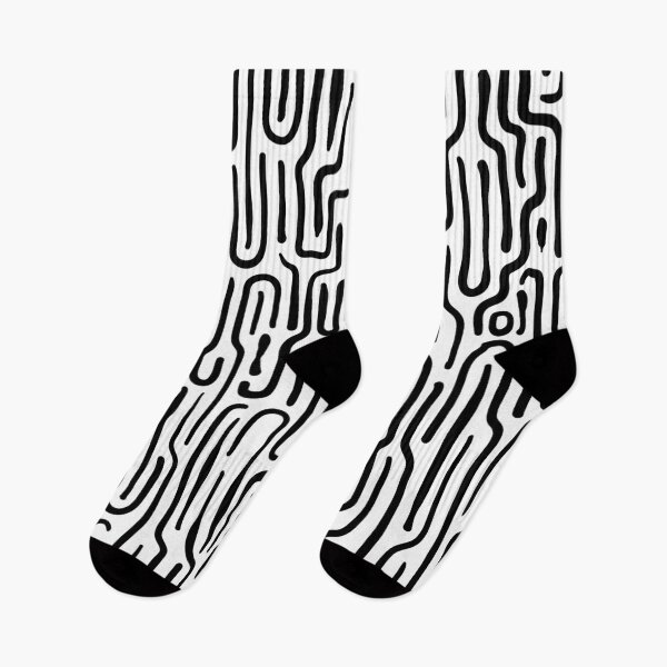 Item preview, Monochrome Linear Doodles Pattern designed and sold by The Masked Designer.
