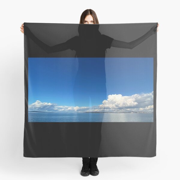 Art Inspired by Nature Art, Illustration, blue, Sky, Landscape, clouds, ocean, sea, beautiful nature Scarf
