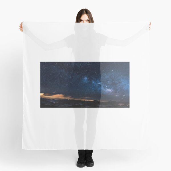Art Inspired by Nature Art, Illustration, blue, Sky, Landscape, mountain, clouds, stars, beautiful nature Scarf