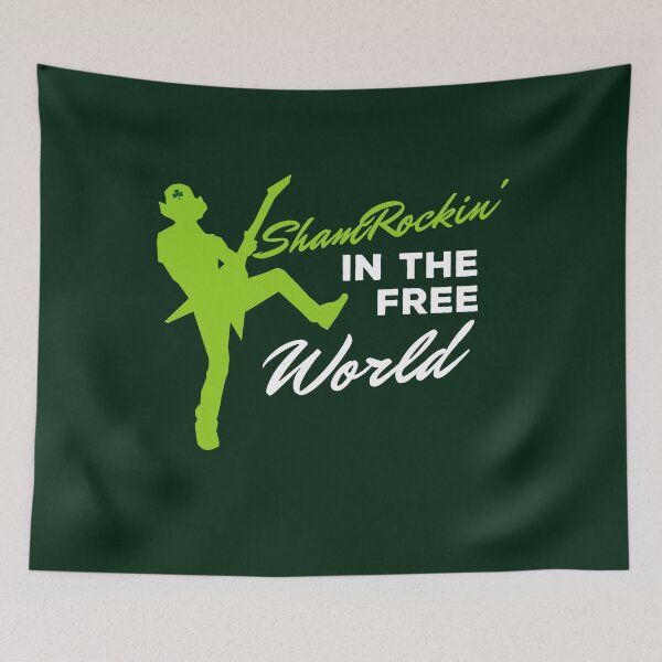 Item preview, ShamRockin' in the free world - cool leprechaun guitarist silhouette designed and sold by Atleta-Cali.