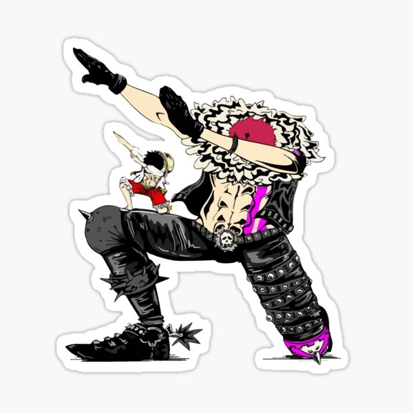 Katakuri X Luffy Dabbing Sticker By Animeanimation Redbubble