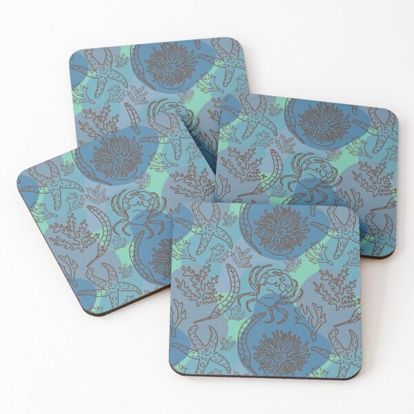 Item preview, Intertidal Zone Green and Blue Background designed and sold by Squiddllr.