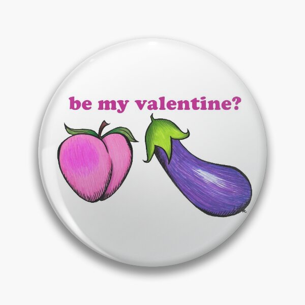 Artikelvorschau, Pfirsich-Auberginen-Emojis - sei mein Valentinstag? entworfen und verkauft von The White Bat.