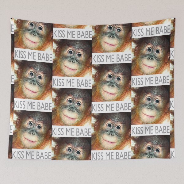 Item preview, orangutan KISS ME BABE designed and sold by Trish Hart.