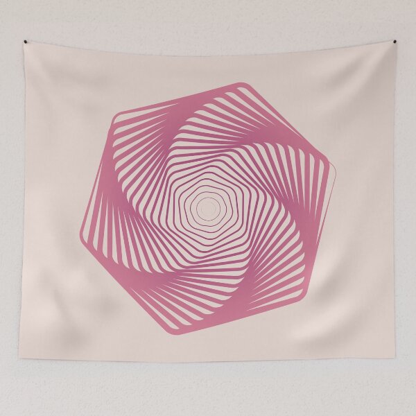 Artikelvorschau, Rosa Gradation Hexagon Optische Täuschung auf rosa Hintergrund entworfen und verkauft von MarkStudio.
