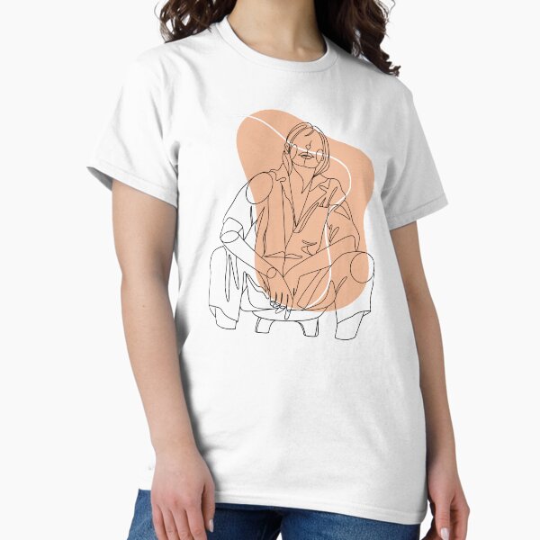Vista previa del artículo con la obra «Silueta de mujer abstracta melocotón minimalista», diseñado y vendido por gugenia.