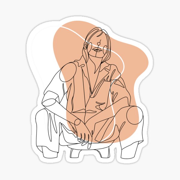 Vista previa del artículo con la obra «Silueta de mujer abstracta melocotón minimalista», diseñado y vendido por gugenia.