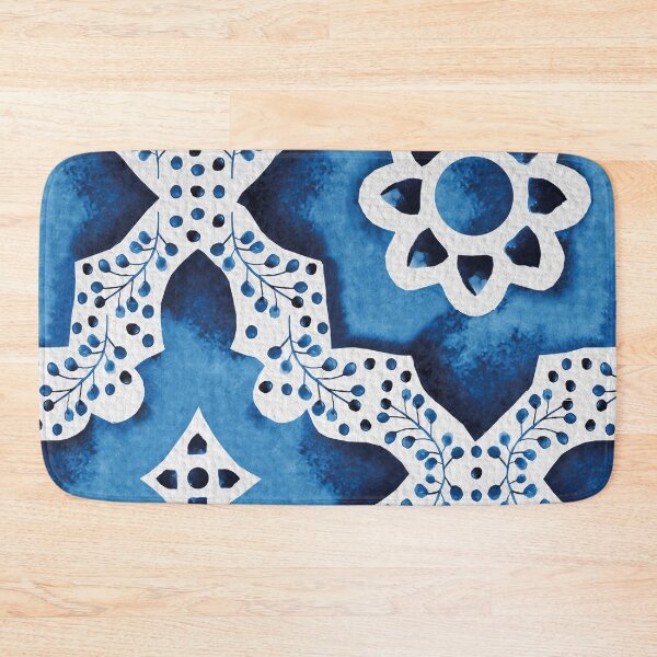 Item preview, Blue Encaustic Tile designed and sold by Roseanne Durnford.