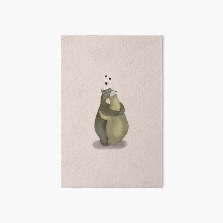 Cute hugging bears Art Board Print
