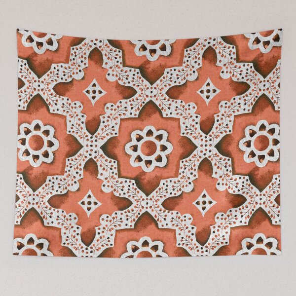 Item preview, Pink Encaustic Tile designed and sold by Roseanne Durnford.