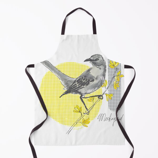 Item preview, Mockingbird and forsythia flowers, Pantone colors designed and sold by orangerinka.