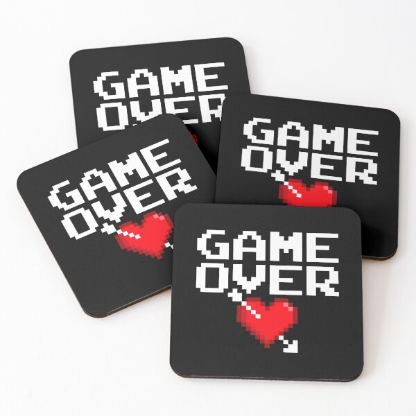 Item preview, Game Over Gamer Valentine 8 Bit Gaming Pixel Heart White designed and sold by GrandeDuc.