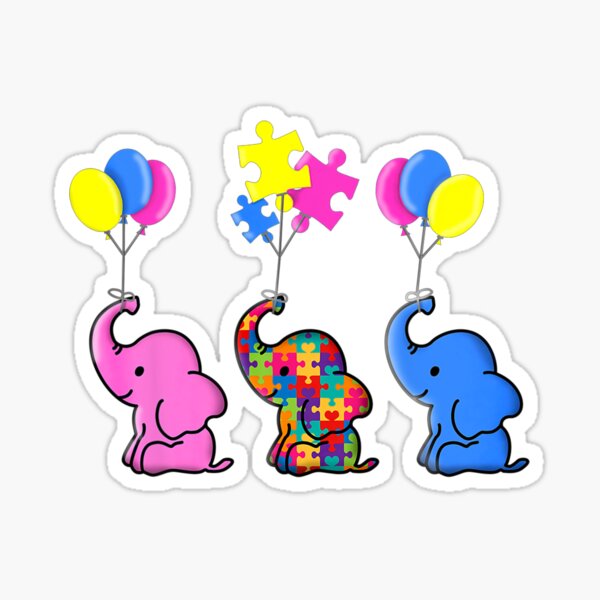 Item preview, Autism Elephant Gift Autism Awareness Autism designed and sold by Alex Cuttell.